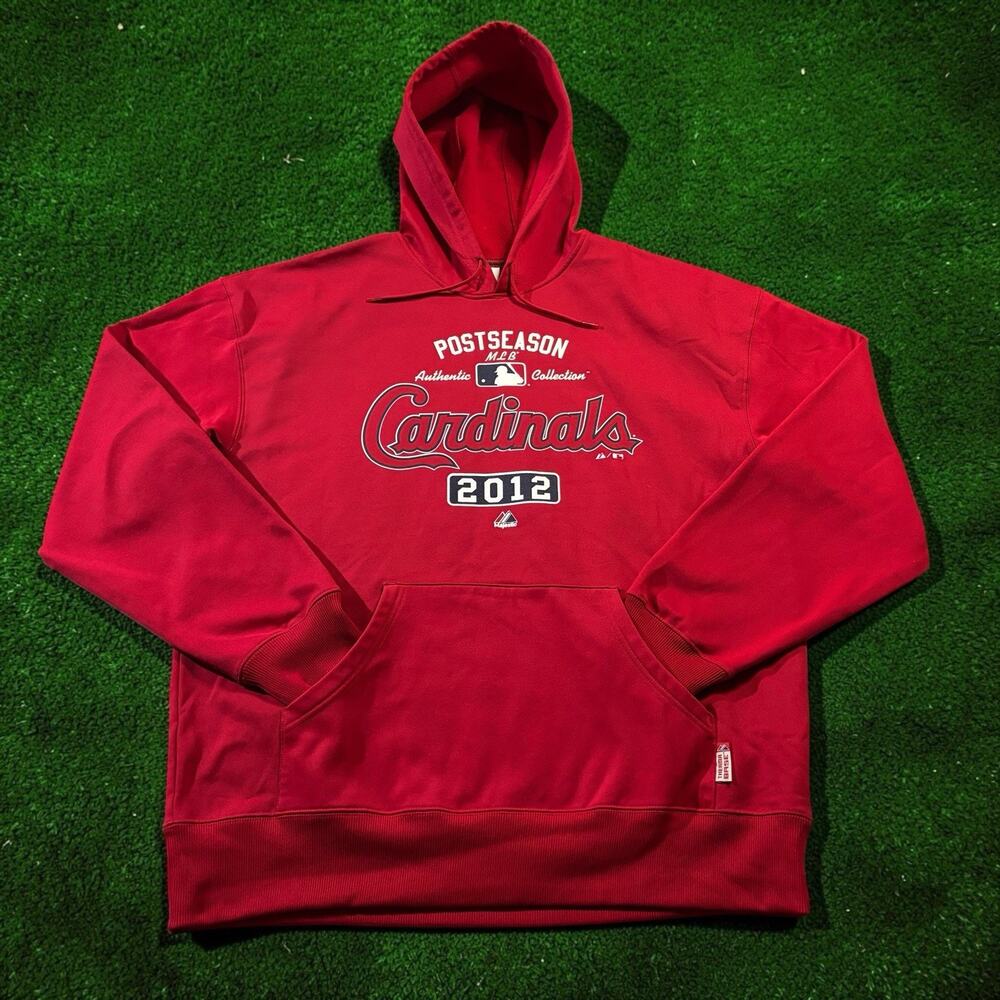 Majestic St. Louis Cardinals MLB 2012 Postseason Therma Base Hoodie Men’s 2XL